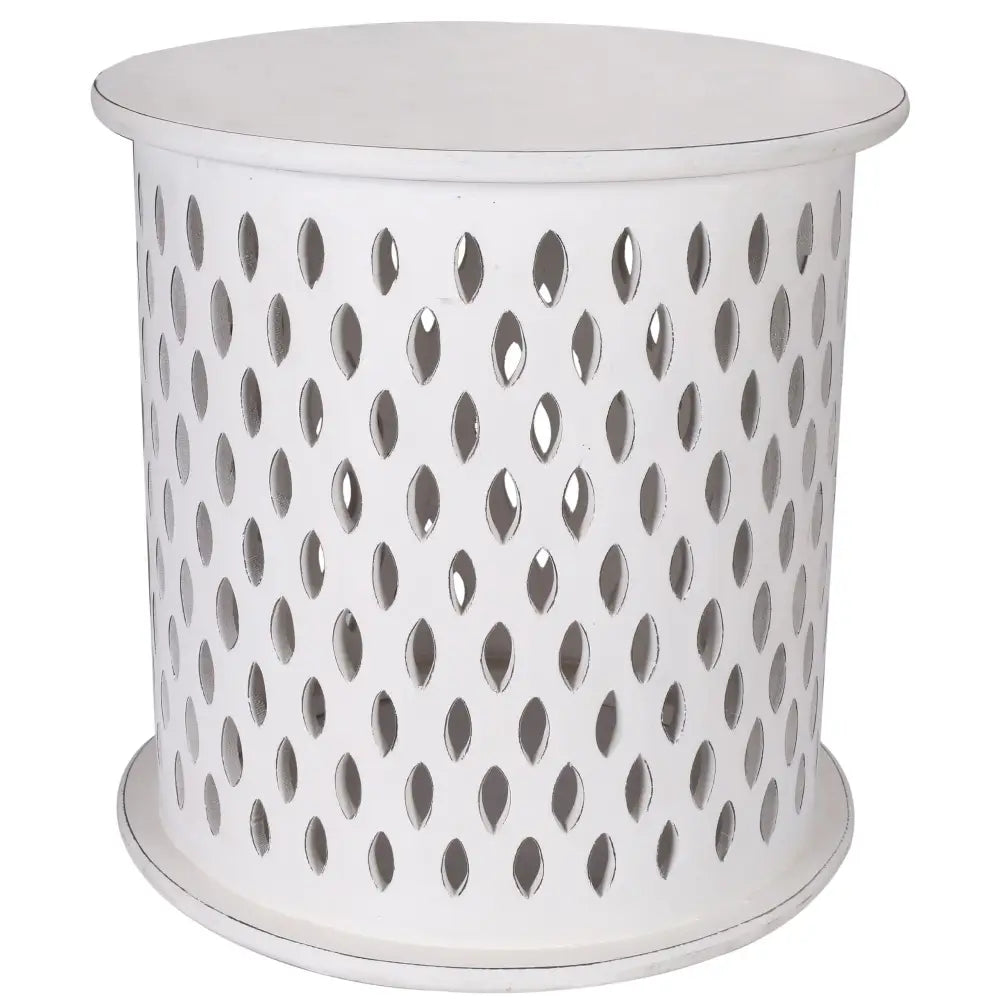Pansy Wooden Round 50cm Side Table Sofa End Tables - White - Furniture > Living Room > Side Tables