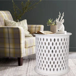 Pansy Wooden Round 50cm Side Table Sofa End Tables - White - Furniture > Living Room > Side Tables