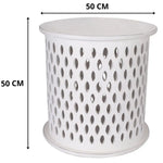 Pansy Wooden Round 50cm Side Table Sofa End Tables - White - Furniture > Living Room > Side Tables