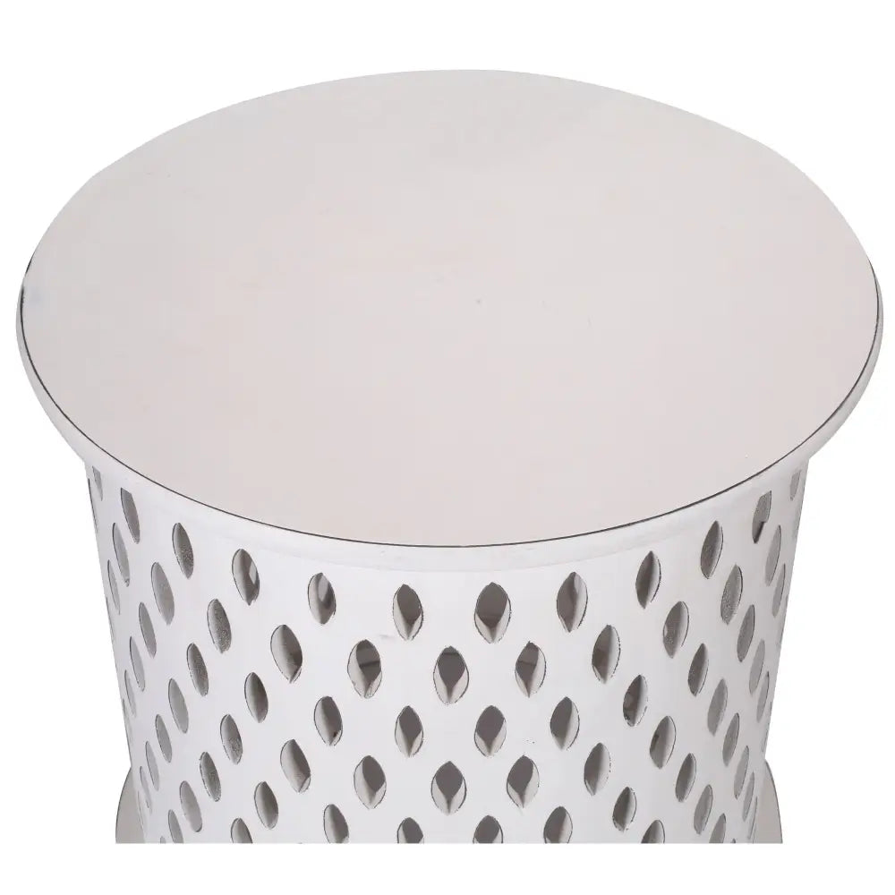 Pansy Wooden Round 50cm Side Table Sofa End Tables - White - Furniture > Living Room > Side Tables