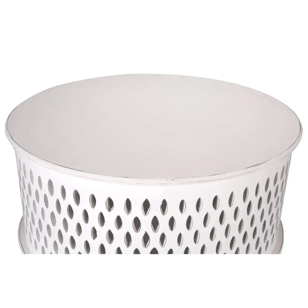 Pansy Wooden Round 80cm Coffee Table - White - Furniture > Living Room