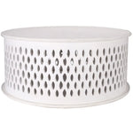 Pansy Wooden Round 80cm Coffee Table - White - Furniture > Living Room