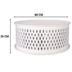 Pansy Wooden Round 80cm Coffee Table - White - Furniture > Living Room