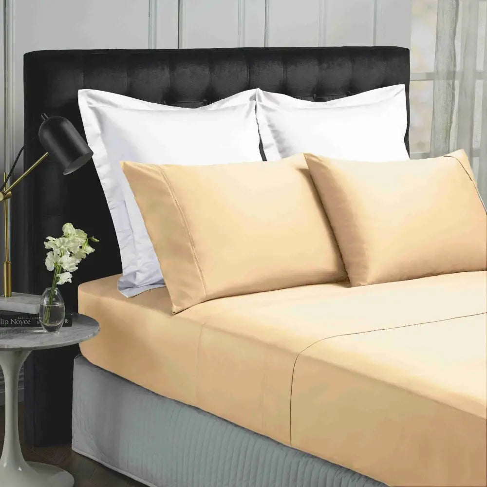 Park Avenue 500TC Soft Natural Bamboo Cotton Sheet Set Breathable Bedding - Queen - Blush - Home & Garden > Bedding