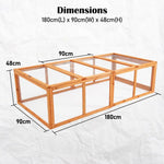 Paw Mate Chicken Coop Rabbit Hutch Extension Run 180 x 90 x 48cm Runey - Pet Care > Coops & Hutches > Coop & Hutch