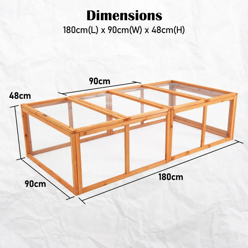 Paw Mate Chicken Coop Rabbit Hutch Extension Run 180 x 90 x 48cm Runey - Pet Care > Coops & Hutches > Coop & Hutch