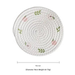 (Peach) Cotton Rope Woven Placemats - Set of 5 18cm Diameter Heat Resistant Kitchen Decor - Home & Garden > Kitchenware