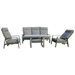 Pearl 4pc Outdoor Sofa Set Coffee Table Chair 3 Seater Lounge - Furniture > Outdoor