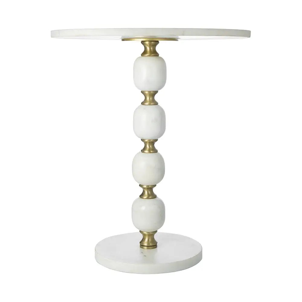PEBBLE MARBLE AND ALUMINUIM HAND MADE SIDE TABLE - Furniture > Living Room > Side Tables