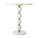 PEBBLE MARBLE AND ALUMINUIM HAND MADE SIDE TABLE - Furniture > Living Room > Side Tables