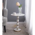 PEBBLE MARBLE AND ALUMINUIM HAND MADE SIDE TABLE - Furniture > Living Room > Side Tables