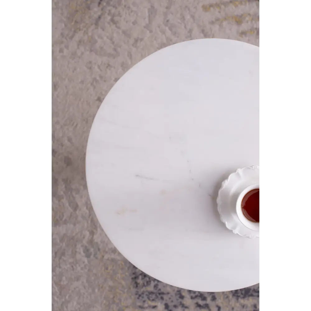 PEBBLE MARBLE AND ALUMINUIM HAND MADE SIDE TABLE - Furniture > Living Room > Side Tables