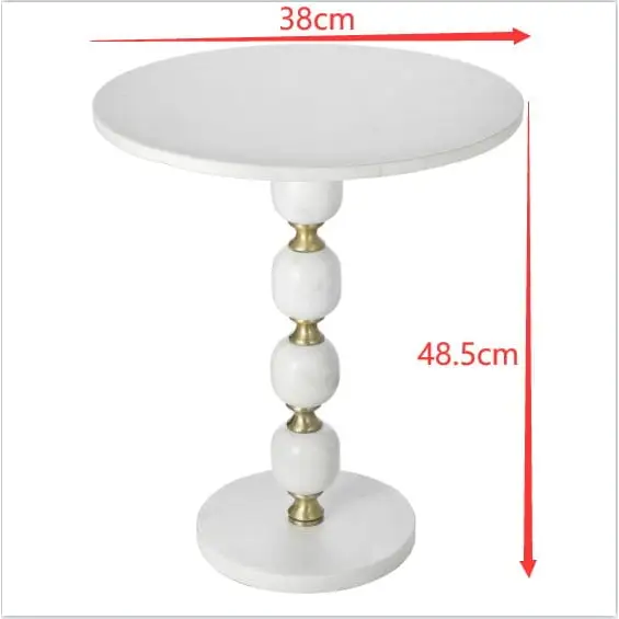 PEBBLE MARBLE AND ALUMINUIM HAND MADE SIDE TABLE - Furniture > Living Room > Side Tables