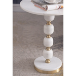 PEBBLE MARBLE AND ALUMINUIM HAND MADE SIDE TABLE - Furniture > Living Room > Side Tables