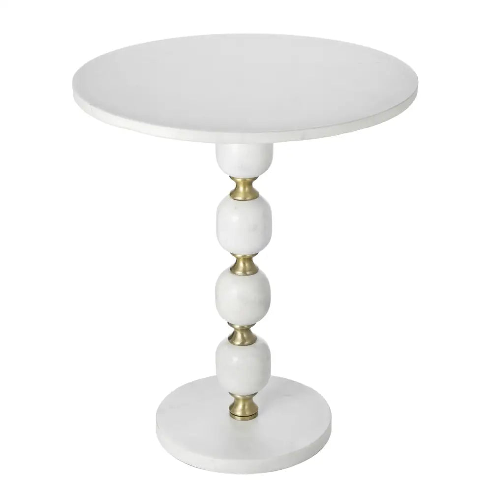 PEBBLE MARBLE AND ALUMINUIM HAND MADE SIDE TABLE - Furniture > Living Room > Side Tables