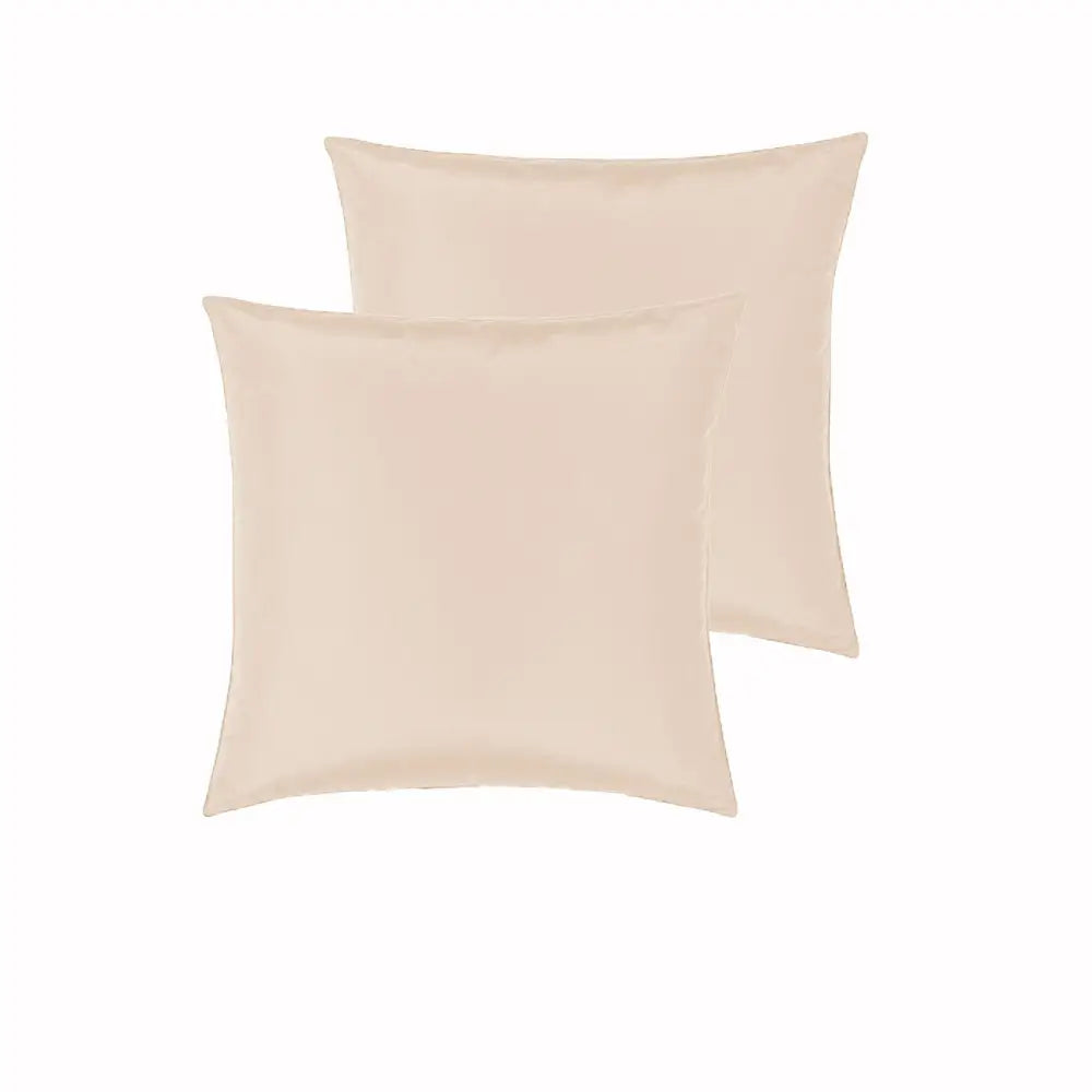 PepperMIll Satin European Pillowcases (Pair) APRICOT - Home & Garden > Bedding