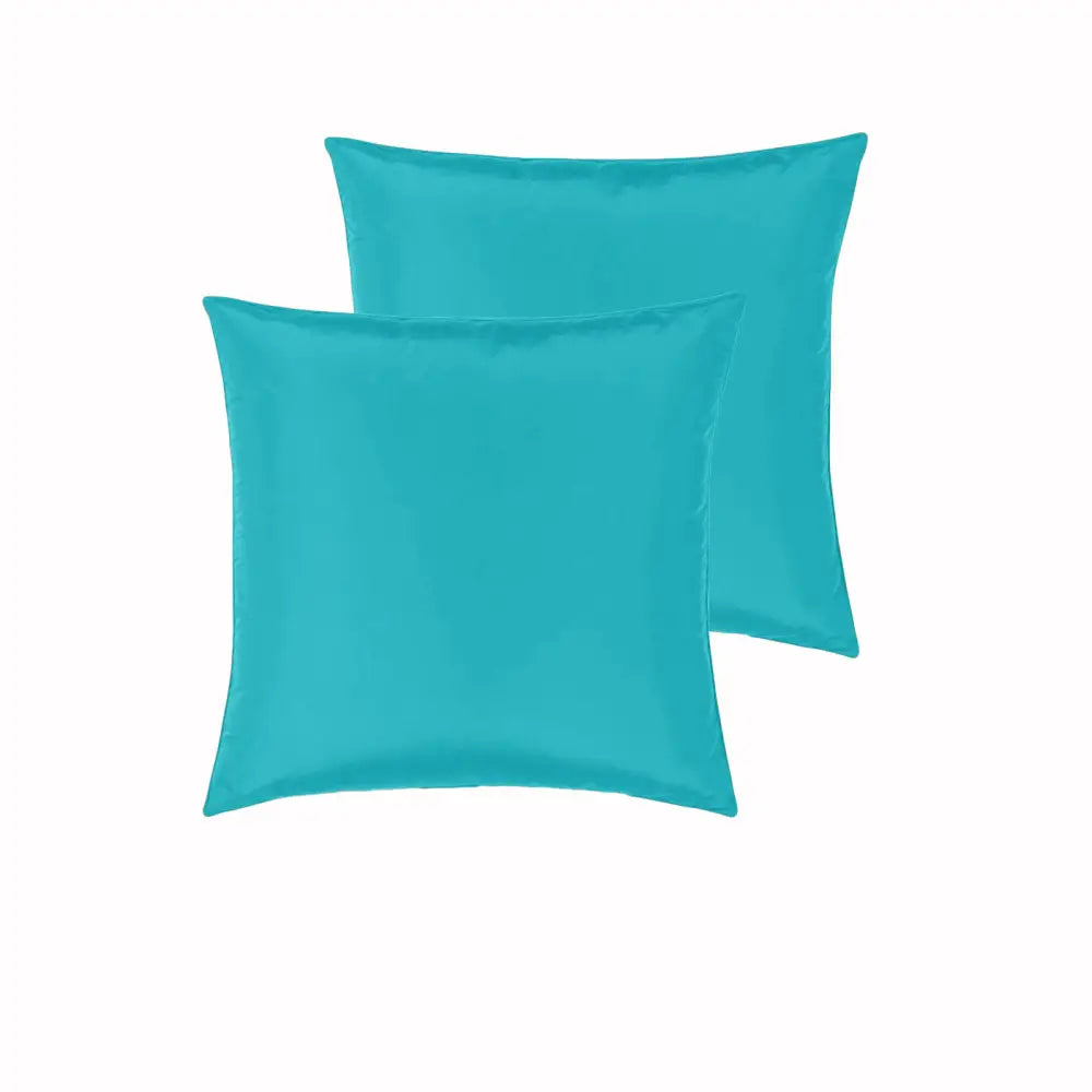 PepperMIll Satin European Pillowcases (Pair) AQUA - Home & Garden > Bedding