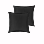 PepperMIll Satin European Pillowcases (Pair) BLACK - Home & Garden > Bedding