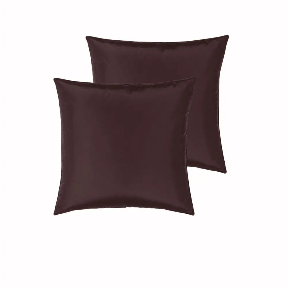 PepperMIll Satin European Pillowcases (Pair) CHOCOLATE - Home & Garden > Bedding