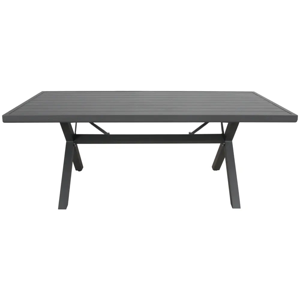 Percy 200cm Outdoor Trestle Dining Table Aluminium Frame Grey - Furniture > Outdoor