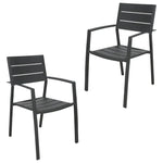 Percy 2pc Set Outdoor Dining Chair Aluminium Frame Grey - Furniture > Outdoor