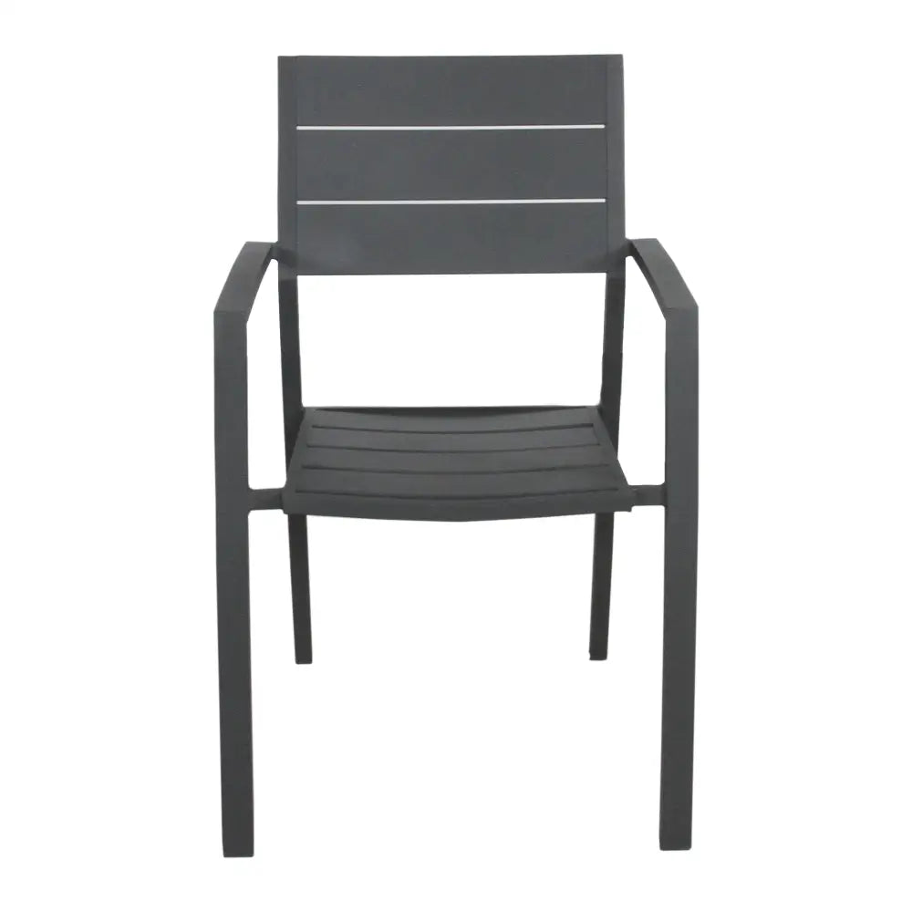 Percy 6pc Set Outdoor Dining Table Chair Aluminium Frame Grey - Furniture > Outdoor