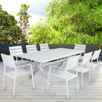 Percy 6pc Set Outdoor Dining Table Chair Aluminium Frame White - Furniture > Outdoor