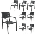 Percy 8pc Set Outdoor Dining Table Chair Aluminium Frame Grey - Furniture > Outdoor
