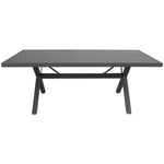 Percy 9pc 200cm Outdoor Trestle Dining Table Chair Set Aluminium Frame Grey - Furniture > Outdoor