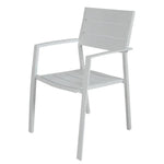 Percy 9pc 200cm Outdoor Trestle Dining Table Chair Set Aluminium Frame White - Furniture > Outdoor