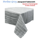Perline Grey Jacquard Polyester Tablecloth 180 x 300cm - Home & Garden > Kitchenware