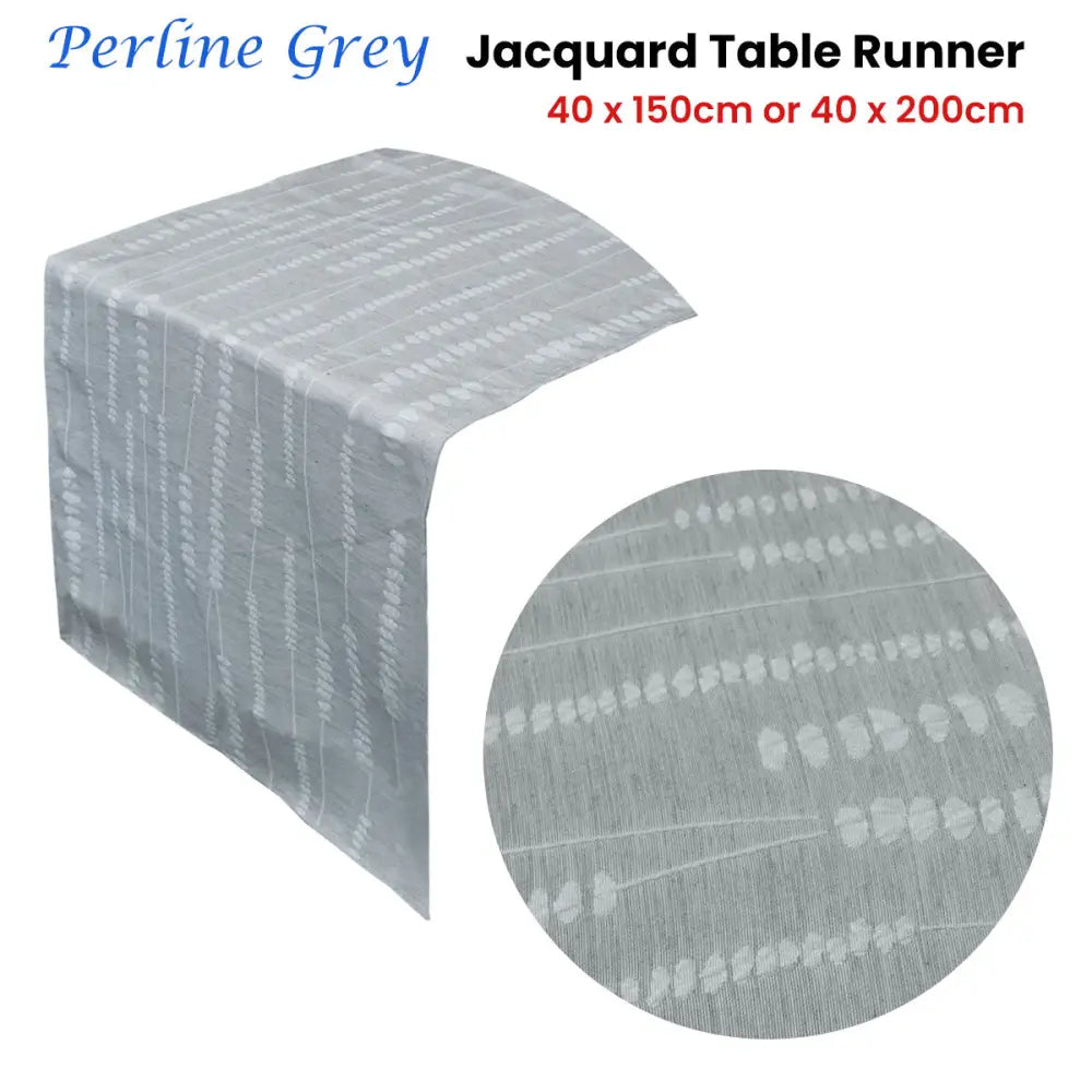 Perline Grey Jacquard Table Runner 40 x 200 cm - Home & Garden > Kitchenware
