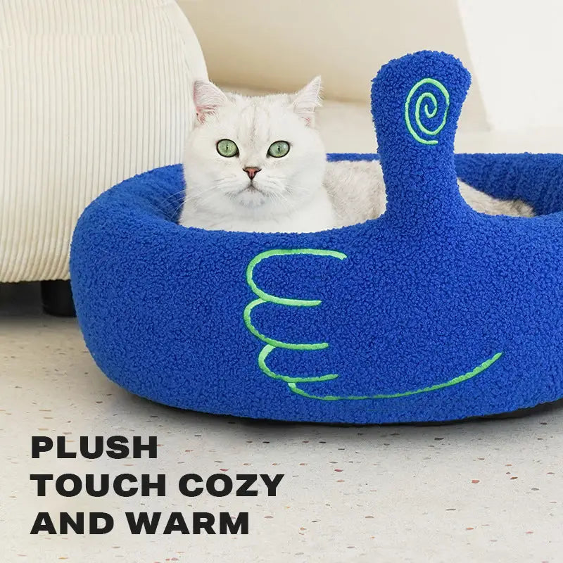 Pet Calming Bed Warm Soft Plush Round Cat Dog Nest Comfy Sleeping Gesture Bed - Pet Care > Dog Supplies > Dog Beds