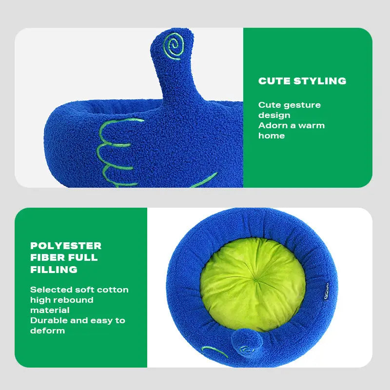 Pet Calming Bed Warm Soft Plush Round Cat Dog Nest Comfy Sleeping Gesture Bed - Pet Care > Dog Supplies > Dog Beds
