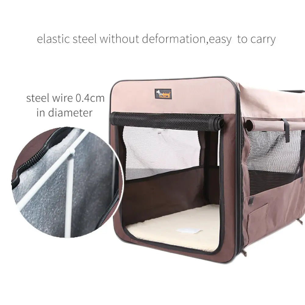 Pet Carrier Bag Soft Dog Crate Cage Kennel Tent House Foldable Portable Car Bed Navy Blue 46x38x41CM - Pet Care > Cat