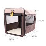Pet Carrier Bag Soft Dog Crate Cage Kennel Tent House Foldable Portable Car Bed Brown 82*58*58CM - Pet Care > Cat