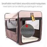 Pet Carrier Bag Soft Dog Crate Cage Kennel Tent House Foldable Portable Car Bed Brown 82*58*58CM - Pet Care > Cat