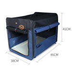 Pet Carrier Bag Soft Dog Crate Cage Kennel Tent House Foldable Portable Car Bed Navy Blue 46x38x41CM - Pet Care > Cat