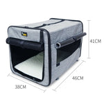 Pet Carrier Bag Soft Dog Crate Cage Kennel Tent House Foldable Portable Car Bed Brown 82*58*58CM - Pet Care > Cat