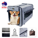 Pet Carrier Bag Soft Dog Crate Cage Kennel Tent House Foldable Portable Car Bed Brown 82*58*58CM - Pet Care > Cat