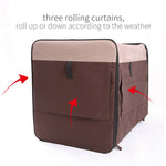 Pet Carrier Bag Soft Dog Crate Cage Kennel Tent House Foldable Portable Car Bed Brown 46x38x41CM - Pet Care > Cat