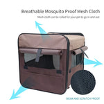 Pet Carrier Bag Soft Dog Crate Cage Kennel Tent House Foldable Portable Car Bed Brown 46x38x41CM - Pet Care > Cat