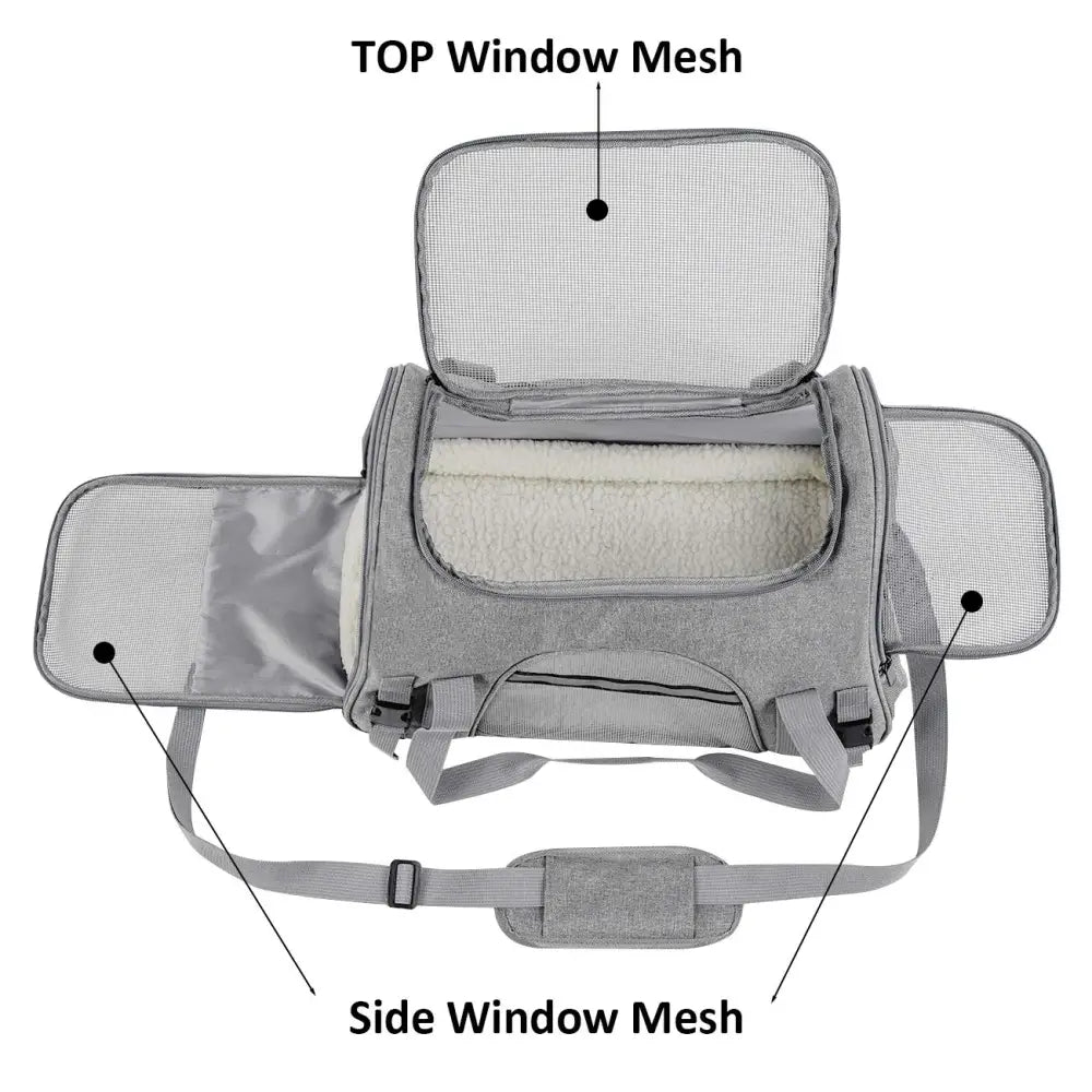 Pet Carrier Bag Travel Bag for Cats and Small Dogs Cozy Bed Shoulder Strap - Pet Care > Cat Supplies > Cat Carriers &