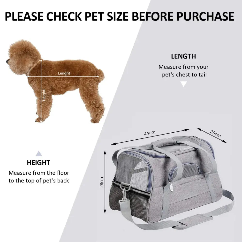 Pet Carrier Bag Travel Bag for Cats and Small Dogs Cozy Bed Shoulder Strap - Pet Care > Cat Supplies > Cat Carriers &