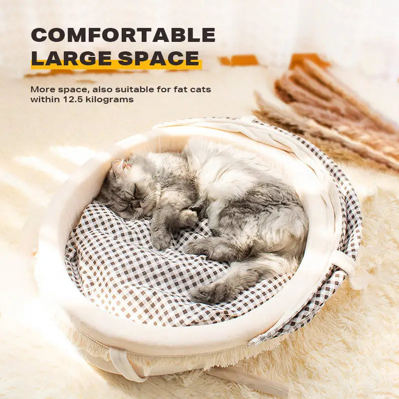 Pet Cat Calming Bed Cuddle Soft Warm Plush Cave Sleeping Nest Tent Pet House - Pet Care > Dog Supplies > Dog Beds
