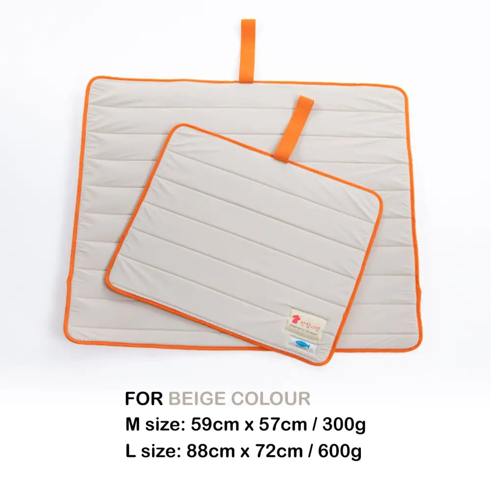 Pet Dog Cooling Mat Non-Slip Travel Roll Up Cool Pad Bed Outdoor L BEIGE - Pet Care > Dog Supplies > Dog Beds