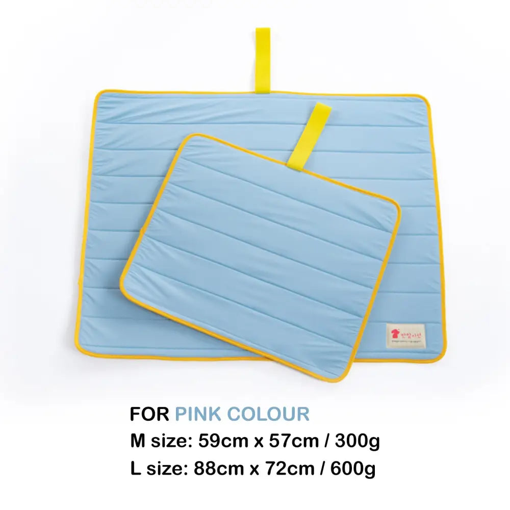 Pet Dog Cooling Mat Non-Slip Travel Roll Up Cool Pad Bed Outdoor M BLUE - Pet Care > Dog Supplies > Dog Beds