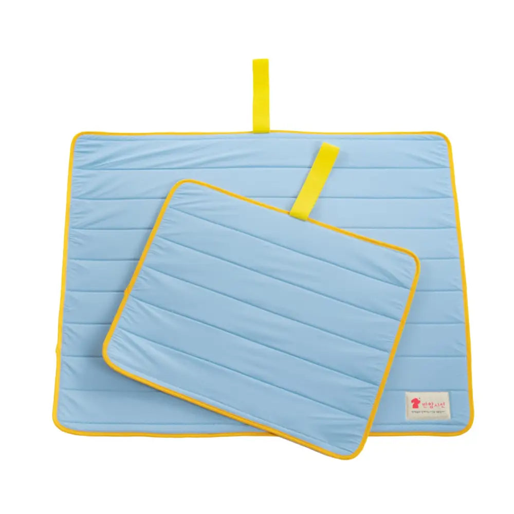 Pet Dog Cooling Mat Non-Slip Travel Roll Up Cool Pad Bed Outdoor M BLUE - Pet Care > Dog Supplies > Dog Beds