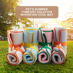 Pet Dog Cooling Mat Non-Slip Travel Roll Up Cool Pad Bed Outdoor M BLUE - Pet Care > Dog Supplies > Dog Beds