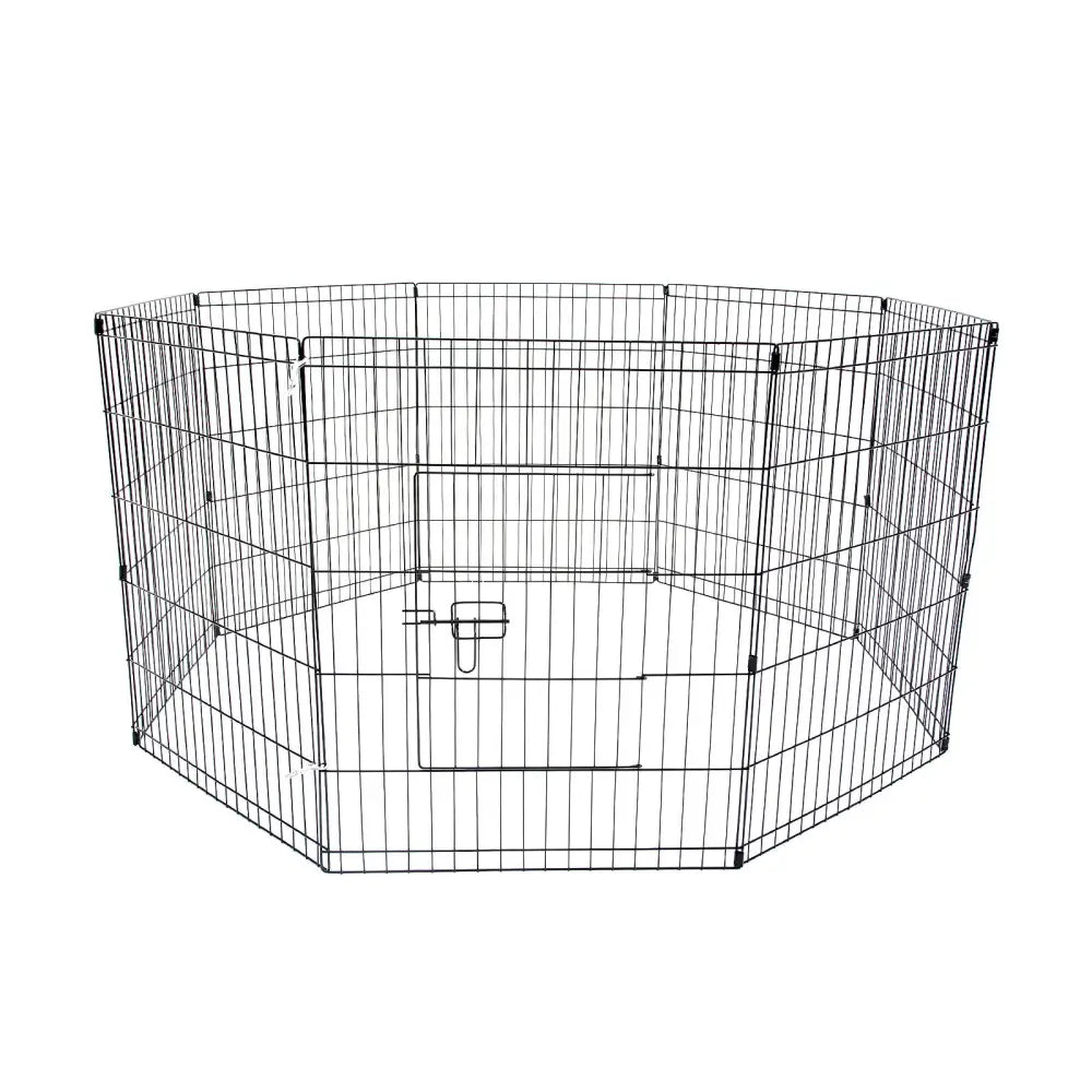 Pet Playpen Foldable Dog Cage 8 Panel 24in - Pet Care > Dog Supplies > Dog Playpens & Gates